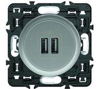 LEGRAND Prise double chargeur USB Céliane + enjoliveur Neutre G