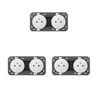 LEGRAND - Prise Double Murale 16A avec Terre dooxie Surface - Prise 2P + T Affleurante avec Fond Rétractable - Fabriqué En France - Blanc (Lot de 3)