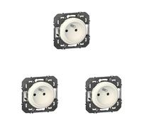 LEGRAND - Prise Electrique Murale 16A avec Terre dooxie EasyRéno - Prise 2P + T Faible Profondeur - Fabriqué En France - Blanc (Lot de 3)