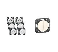LEGRAND - Prise Electrique Murale 16A avec Terre dooxie Surface - Prise 2P + T Affleurante avec Fond & Interrupteur Mural Double ou Va-et-vient 10AX dooxie - Commande d'Éclairage (Sans Plaque)