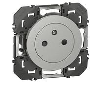 LEGRAND - Prise Electrique Murale 16A avec Terre dooxie Surface - Prise 2P + T Affleurante avec Fond Rétractable - Fabriqué En France - Alu