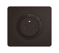 LEGRAND - Prise Electrique Murale avec Terre Céliane Surface avec Prise Chargeur USB 7,5W intégré + Plaque- Prise Affleurante avec Socle Rétractable - Noir