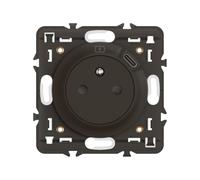 LEGRAND - Prise Electrique Murale avec Terre Céliane Surface avec Prise Chargeur USB 7,5W intégré - Prise Affleurante avec Socle Rétractable - À compléter avec une Plaque - Noir