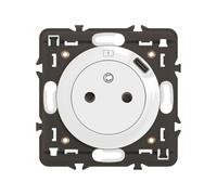 LEGRAND - Prise Electrique Murale avec Terre Céliane Surface avec Prise Chargeur USB 7,5W intégré - Prise Affleurante avec Socle Rétractable - À compléter avec une Plaque - Blanc