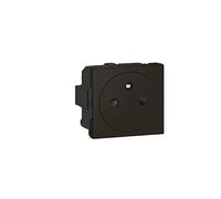 LEGRAND - Prise Electrique Murale avec Terre Mosaic Surface - Prise 2P+T à Fixation par Emboîtement - Fabriqué En France - Noir Mat (Lot de 6)