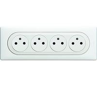 LEGRAND Celiane Bloc 4 prises de courant avec terre affleurantes précablées a encastrer blanc