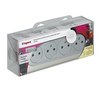 LEGRAND Lot appareillage a encastrer Multiprise 4 prises précâblée avec terre gris titane