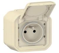 LEGRAND - Prise Etanche IP55 avec Terre Plexo - Prise 2P+T 16A Complète avec Volet - Pour Pose en Apparent - Fabriqué En France - Sable