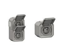 LEGRAND - Prise Etanche Double IP55 avec Terre Plexo - Prise 2P+T 16A Complète avec Volet & Prise Etanche IP55 avec Terre Plexo - Prise 2P+T 16A Complète avec Volet