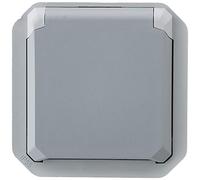 LEGRAND - Prise Etanche IP55 avec Terre Plexo - Prise 2P+T 16A avec Volet - À Compléter avec une Plaque de Finition ou un Boîtier Plexo - Fabriqué En France - Gris