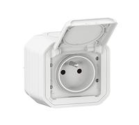 Legrand Prise étanche Plexo 2P+T 16A 250V IP55 avec volet Blanc pour pose apparente