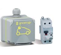 Legrand Prise Green' Up pour véhicules électriques et véhicules hybrides Plug-in, mode 1&2, monophasé - Courant de charge : 8-16 A, 3,7 kW, 230 V, AP, IK08, IP44, avec commutateur FI/LS, C16, 30 mA