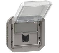 Legrand - Prise Informatique Rj45 Catégorie 6 Ftp étanche à Volet Plexo Ip55 Avec Enjoliveur - Finition Gris Leg069569l