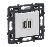Legrand Prise murale blanche à 2 ports USB Type A Dispositif complet avec vis - 741231