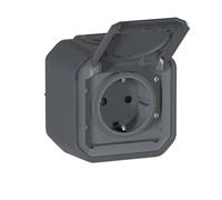 Legrand - Prise pour recharge vélo électrique 16A avec contact latéral de terre - Plexo - Etanche IP55 - Montage en surface - Anthracite - 069784LE