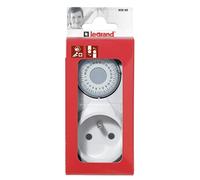LEGRAND - Prise Programmable Mécanique - Programmation Journalière - Avec Commutateur Marche Forcée - Blanc
