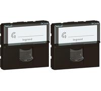 Legrand - Prise RJ 45 multimédia Mosaic catégorie 6 F/UTP 2 modules - noir mat (Lot de 2)