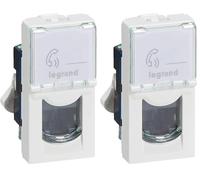 Legrand - Prise RJ 45 multimédia Mosaic catégorie6 F/UTP - Blanc - 1 Unité (Lot de 2)