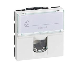 Legrand - Prise RJ 45 multimédia Mosaic catégorie6 STP télévision , téléphone , informatique 2 modules - blanc