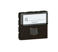 Legrand - Prise RJ 45 multimédia Mosaic catégorie6 STP télévision , téléphone , informatique 2 modules - noir mat