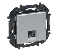 LEGRAND Prise RJ11 composable pour installation encastrée, gamme Niloé Step, couleur aluminium, 398254B