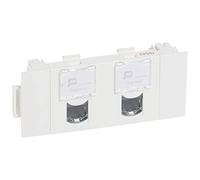 LEGRAND - prise RJ45 Cat.5e FTP Double blanc spéciale goulotte Mosaic à clippage direct 3 modules