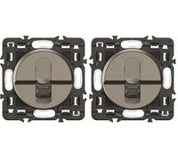 LEGRAND - Prise RJ45 Cat. 6 FTP - Prise Murale Multimédia - Pour Transmissions Haut Débit Gigabit Ethernet - A compléter d'une Plaque - Titanium (Lot de 2)