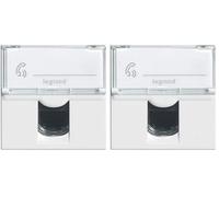 LEGRAND | Prise RJ45 Mosaic Catégorie 6 FTP, 2 Modules Blanc, Transmission Haut Débit Gigabit Ethernet, Connecteur Avec Cache Anti-Poussière, Compatible Applications PoE Haute Capacité (Lot de 2)