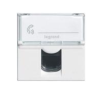 LEGRAND | Prise RJ45 Mosaic Catégorie 6 FTP, 2 Modules Blanc, Transmission Haut Débit Gigabit Ethernet, Connecteur Avec Cache Anti-Poussière, Compatible Applications PoE Haute Capacité