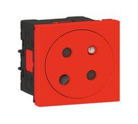 LEGRAND Prise secteur Mosaic simple 45x45 45° 10/16 A Rouge détrompée