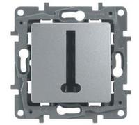 Legrand Prise téléphone Niloé 8 contacts en T gris – Enjoliveur finition argent