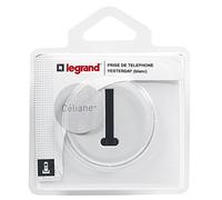 Legrand - Prise téléphone avec plaque Céliane - 8 contacts en T - Blanc