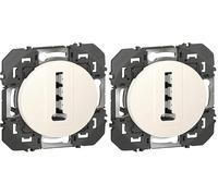 Legrand - Prise téléphone en T dooxie finition blanc - emballage blister (Lot de 2)