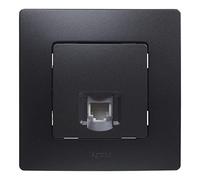 LEGRAND Prise téléphonique RJ11, gamme Niloé Monobloc, mécanisme complet avec cadre, noir, 396493