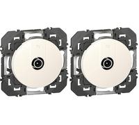 LEGRAND | Prise TV 9,5mm Mâle, Dooxie, Réception Optimale Pour TV UHD/4K, Blindage Contre Interférences, Compatible Plaque De Finition (Lot de 2)
