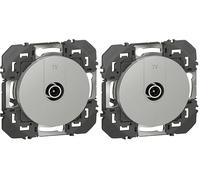 Legrand - Prise TV étoile blindée dooxie finition alu - emballage blister (Lot de 2)