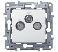 LEGRAND Prise TV-FM-SAT Niloé blanc avec enjoliveur finition éclat