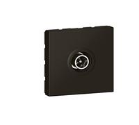 Legrand - Prise TV Mosaic simple mâle 2 modules - noir mat | Noir mat, 2 modules 45x45mm, prise TV simple, compatible TNT et TV Ultra HD, blindage contre interférences mobiles