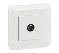 Legrand - Prise TV Mosaic simple mâle blanc avec plaque et fixation à vis