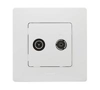 LEGRAND Prise TV, prise TV, radio, satellite intermédiaire, gamme Niloé Monobloc, mécanisme complet avec cadre, blanc, 396448