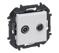 LEGRAND Prise TV-R/SAT Final composable pour installation encastrée, gamme Niloé Step, couleur blanche, 398318B