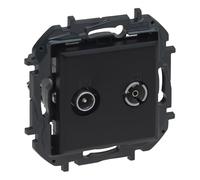 LEGRAND Prise TV-R/SAT Intermédiaire composable pour installation encastrée, gamme Niloé Step, couleur anthracite, 398317B