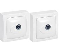 Legrand - Prise TV simple Appareillage Saillie - Blanc (Lot de 2)