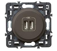 LEGRAND - Prise USB Double Céliane - 2 Ports USB-A 3A/15W - Recharge Tous Types d'Equipements Electroniques - Prêt à Installer - Graphite