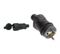 LEGRAND - Prolongateur borne à vis 2P+T 16A IK08 IP44 avec bouchon avec étiquette Gencod avec Fiche borne à vis 2P+T 16A IK08 IP44 à sortie droite avec étiquette avec Gencod