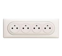 Legrand - Quadruple prise affleurante 2P+T 16A + boîte encastrement Céliane - blanc Blanc G