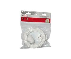 LEGRAND Rallonge domestique 2P+T avec éclips de protection - L 5 m - Blanc