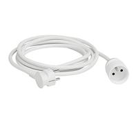 LEGRAND - Rallonge Electrique 2P +T avec Eclipses de Protection - 1 Fiche Mâle + 1 Fiche Femelle - Longueur 3 mètres - Blanc