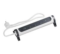 LEGRAND | Rallonge multiprise 3x2P+T 16A 3680W et 2 USB-C 20W charge rapide, bloc rotatif pivotant 12°, 1,5M, Blanc/noir