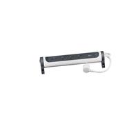 LEGRAND Rallonge multiprise 4 prises 2P+T, parafoudre, cordon1,5m | 4 prises 2P+T affleurantes, bloc rotatif orientable, parafoudre avec voyant, interrupteur lumineux, cordon 1,5m